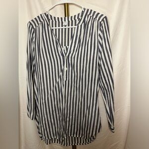 Old Navy 1/4 Button up 3/4 Sleeve Striped Blouse Size XS
